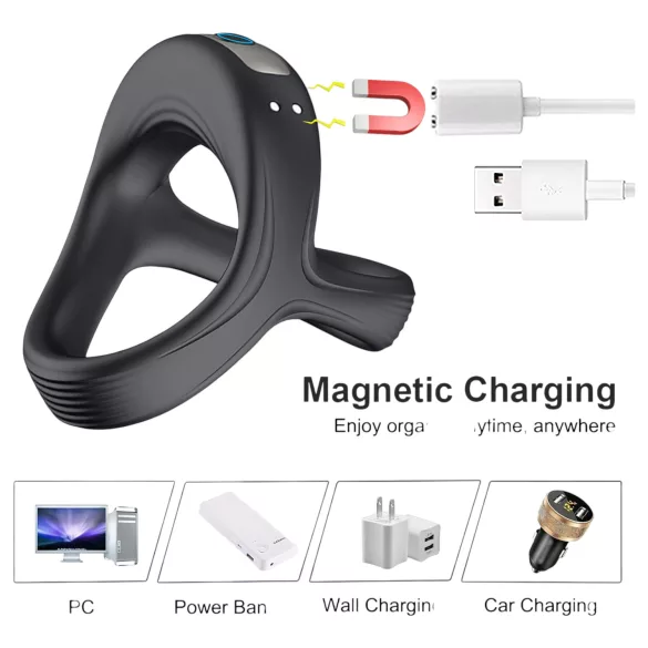 AlvUp - vibrator penisring og kuglering - sort