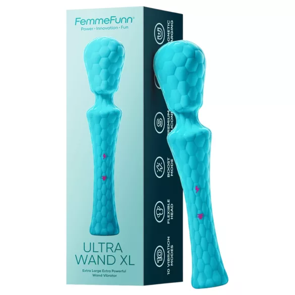 FemmeFunn - wand vibrator - kraftig massage - silikone turkis XL