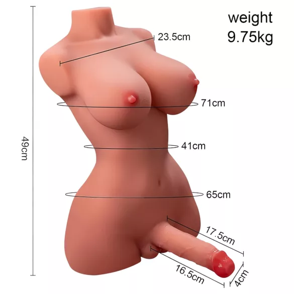 XISE Hermosa Lady Boy - vibrerende torso med stød funktion