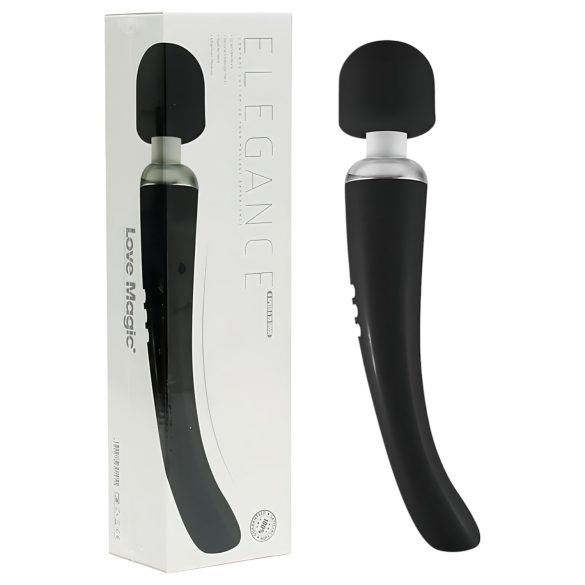 Love Magic Elegance Wand - genopladelig massagevibrator (sort)