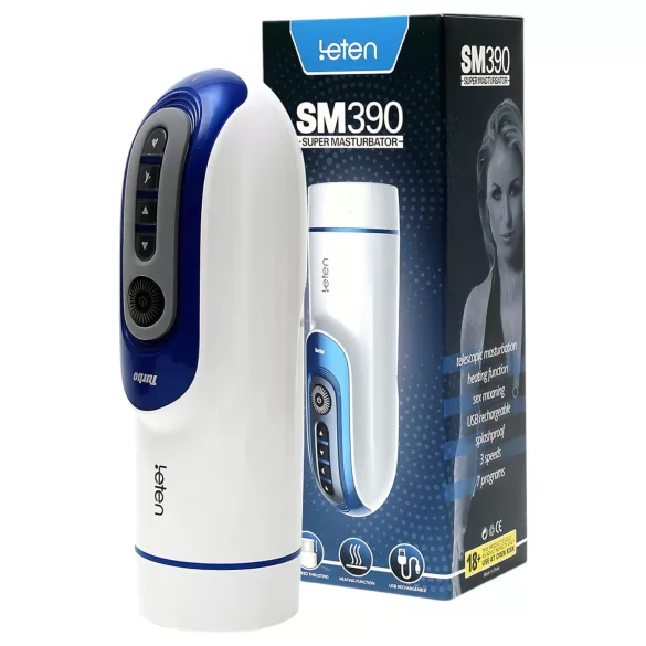 Leten SM390 - masturbator med lyd og varme - hvid