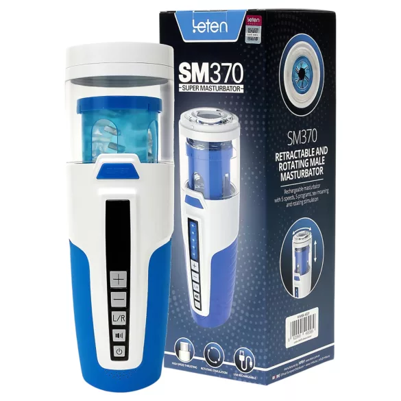 Leten SM370 - stønnen, roterende masturbator (hvid)