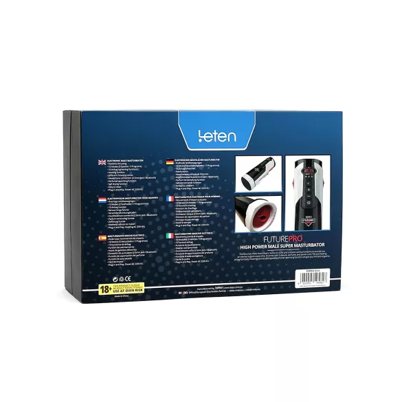 LETEN SM FUTURE PRO - elektrisk opvarmet masturbator - op/ned bevægelse