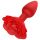 Rose Plug - genopladelig og fjernbetjent anal vibrator (rød)