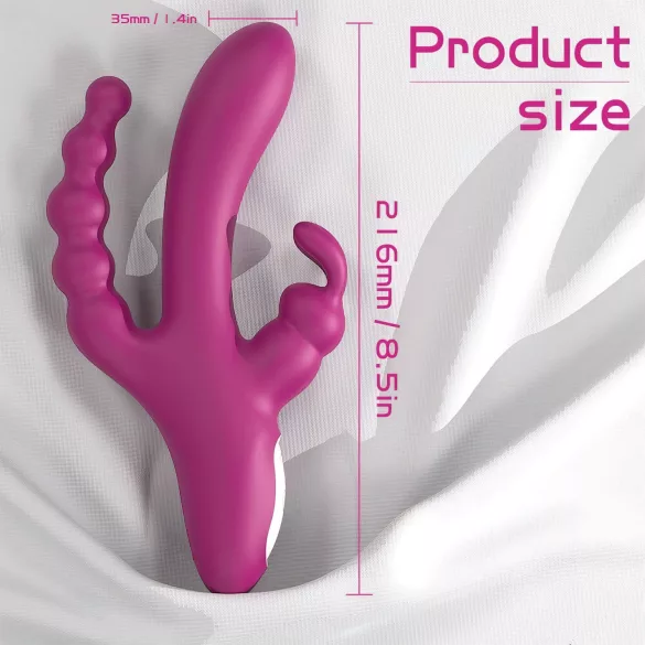 Sex HD Joker - vibrator med tre arme - genopladelig vandtæt - lilla