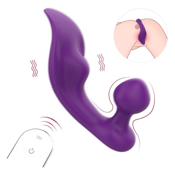 Sex HD Chomper - vandtæt klitoris- og analvibrator (lilla)
