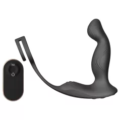   Sex HD Virgil - prostatavibrator med penisring - silikone - sort