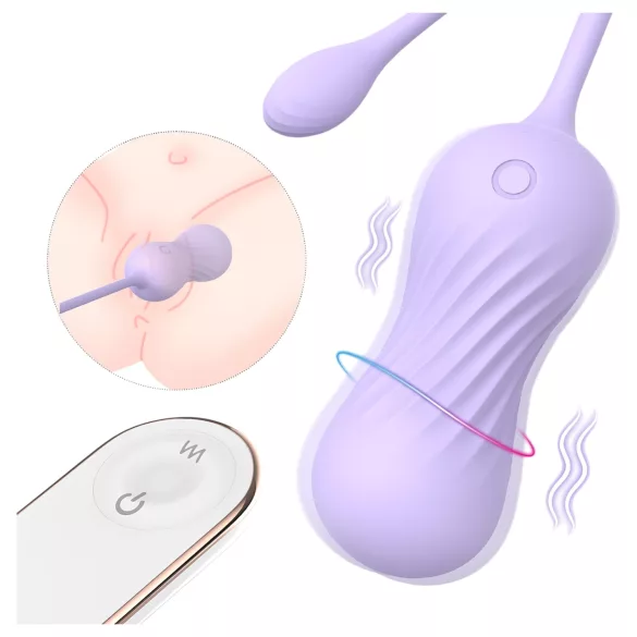 Sex HD Twist Egg - vibratoræg med stødende vibrationer - lilla
