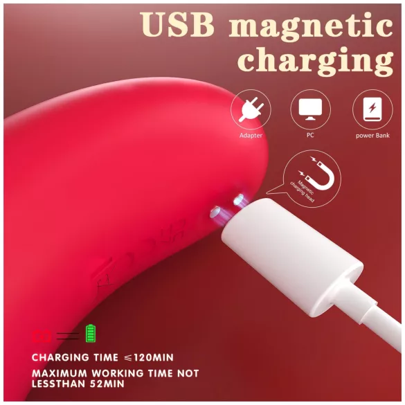 SEX HD Genie - g-punktsvibrator og klitorisvibrator - rød