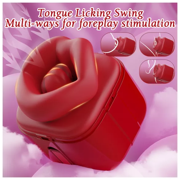 SEX HD Lovely Kiss - slikkende‑sugende vibrator (rød)