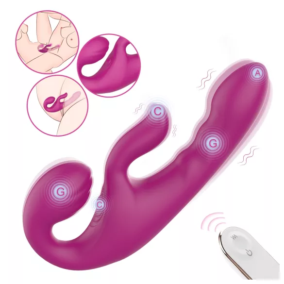 SEX HD Co-op Bliss - strap-on klitorisvibrator med arm - silicone lilla