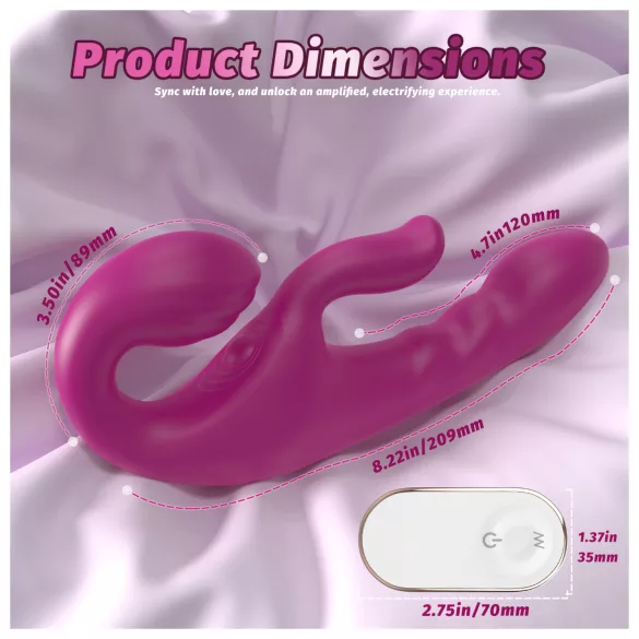 SEX HD Co-op Bliss - strap-on klitorisvibrator med arm - silicone lilla