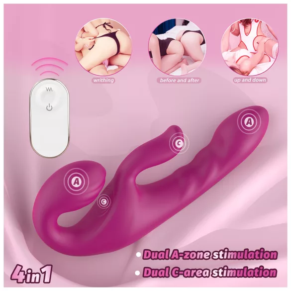 SEX HD Co-op Bliss - strap-on klitorisvibrator med arm - silicone lilla