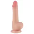 Lovetoy Sliding-Skin - dildo med sugekop - dobbeltlag - 19,5cm - natur