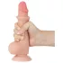 Lovetoy Sliding-Skin - dildo med sugekop - dobbeltlag - 19,5cm - natur