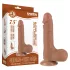 Lovetoy Sliding-Skin - dildo med testikler - realistisk - 19,5cm mørk natur