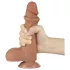 Lovetoy Sliding-Skin - dildo med testikler - realistisk - 19,5cm mørk natur