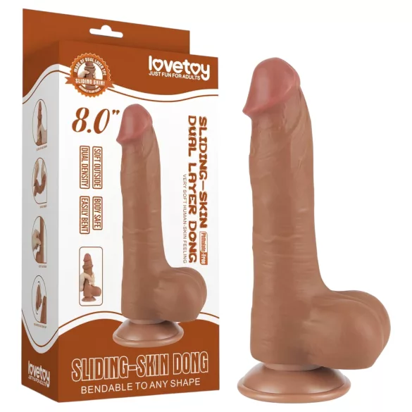 Lovetoy Sliding-Skin - realistisk dildo - dobbeltsilikone - 20,8cm