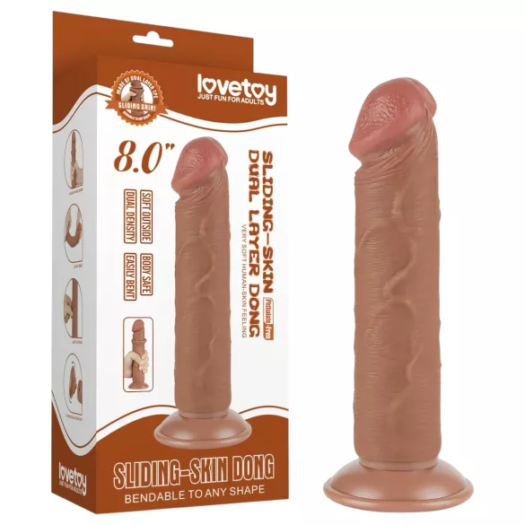 Lovetoy Sliding-Skin - realistisk dildo med sugekop - 20cm - natur