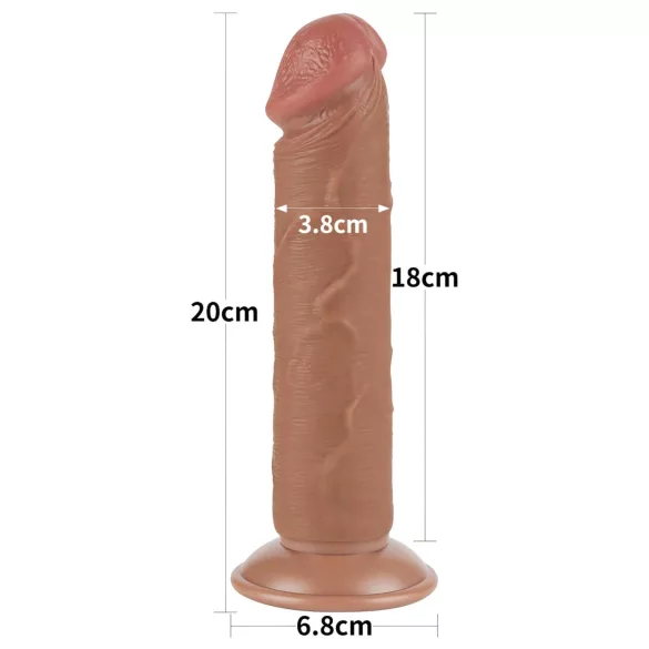 Lovetoy Sliding-Skin - realistisk dildo med sugekop - 20cm - natur