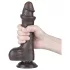 Lovetoy Sliding-Skin - dildo med kugler - dobbeltsjikt - 20cm brun