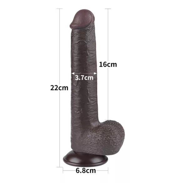 Lovetoy Sliding-Skin - dildo med sugekop - realistisk brun - 20,8cm