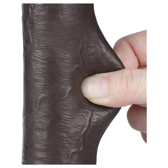 Lovetoy Sliding-Skin - dildo med sugekop - realistisk brun - 20,8cm