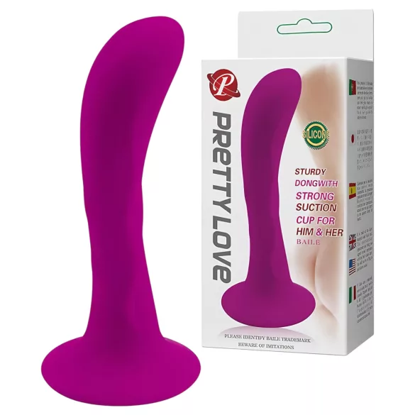 Pretty Love Baile - analplug med sugekop - buet - silikone - pink