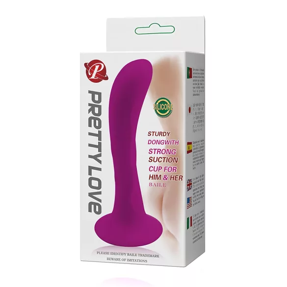 Pretty Love Baile - analplug med sugekop - buet - silikone - pink