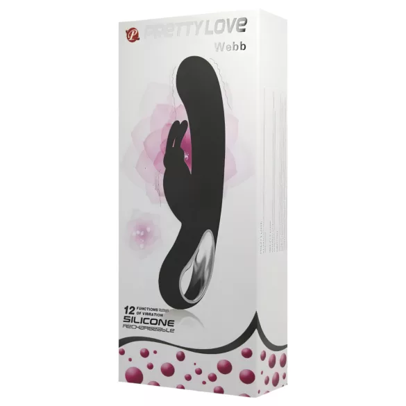 Pretty Love Webb - rabbit vibrator - vandtæt - sort