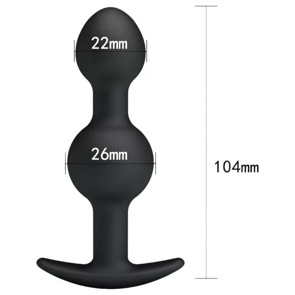 Pretty Love - analdildo med kugle indeni - silikone sort