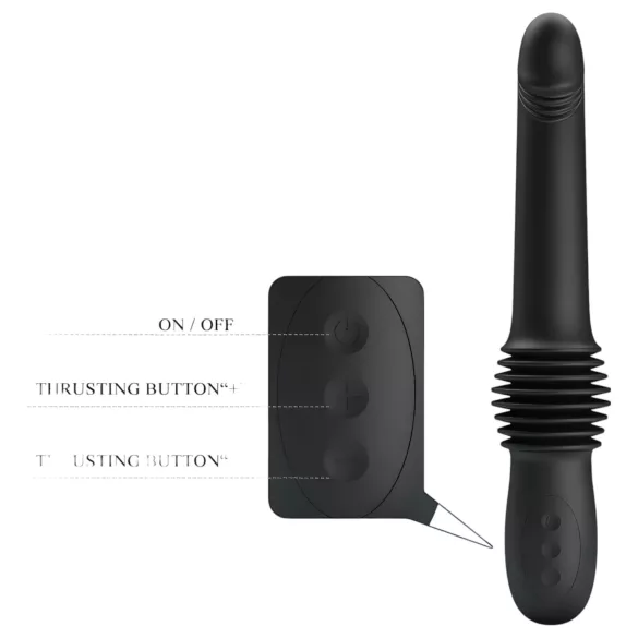 Pretty Love Pazuzu - penisvibrator med glansstimulator - sort