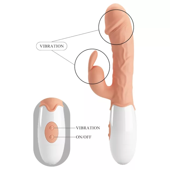 Pretty Love Easter Bunny - klitorisvibrator med arm - silikone - natur