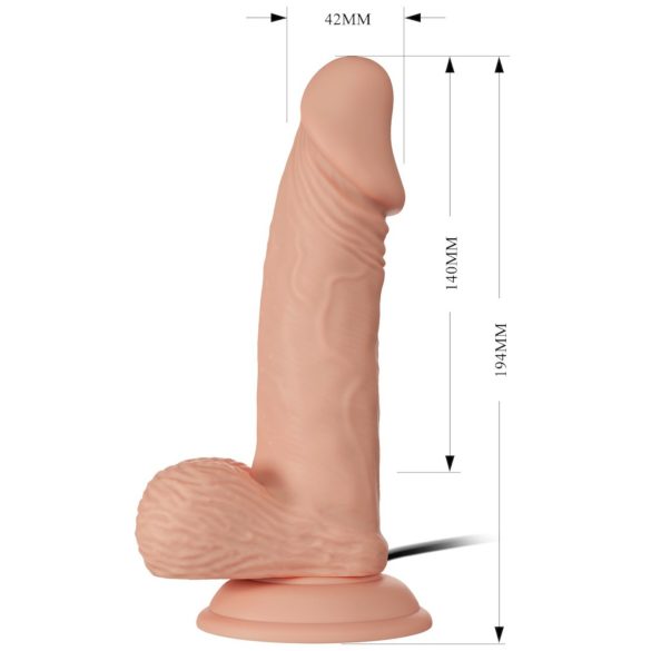 Baile Zebulon - livagtig vibrator med testikler - 19cm (naturlig)