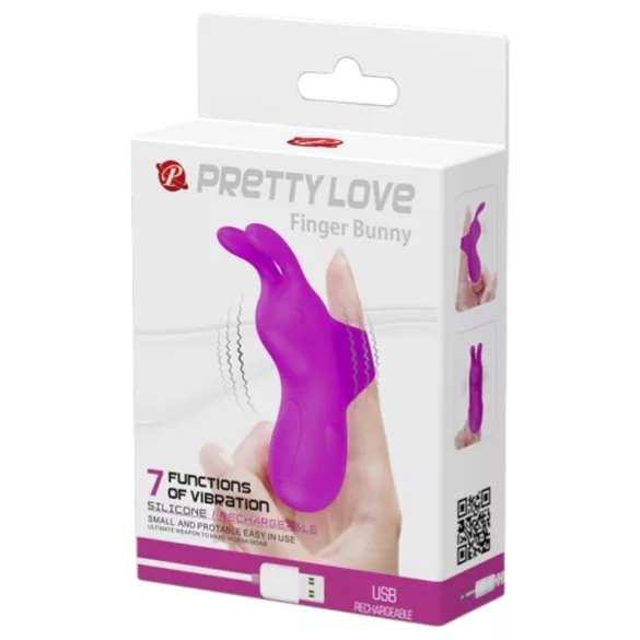 Pretty Love Bunny - kanin-fingervibrator (lilla)