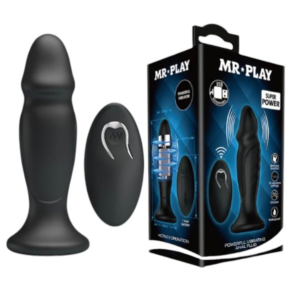 MR. PLAY - trådløs, opladelig anal vibrator (sort)