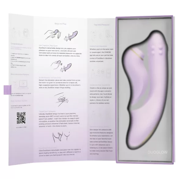 Svakom DuoGlow - App-styret G-punkts- og klitorisstimulator vibrator (lilla)