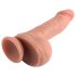 Dual Density - realistisk dildo 18 cm med sugekop og kugler (natur)