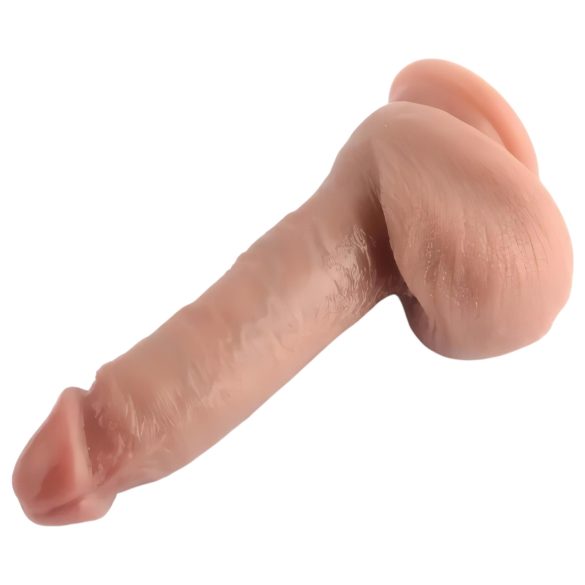 Dual Density - realistisk dildo 18 cm med sugekop og kugler (natur)