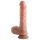 Dual Density 20cm dildo m. sugekop & kugler (naturlig)