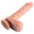 Dual Density - sugkop Dildo, naturtro, 20cm, med testikler