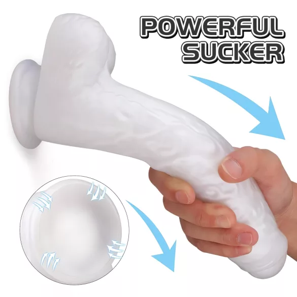 Sex HD Martin - dildo med sugekop og testikler - realistisk - hvid