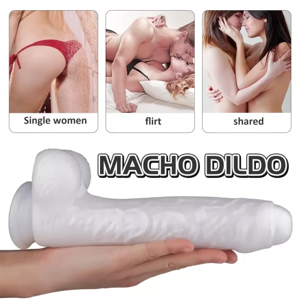 Sex HD Martin - dildo med sugekop og testikler - realistisk - hvid