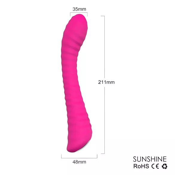 Sex HD Sunshine - G-punktsvibrator - genopladelig, rillet - pink