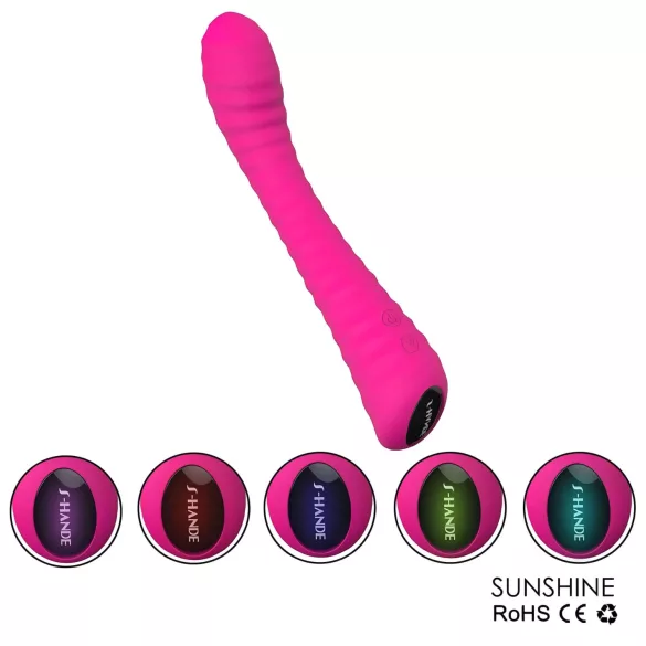 Sex HD Sunshine - G-punktsvibrator - genopladelig, rillet - pink