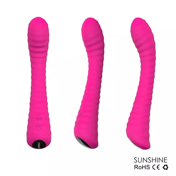 Sex HD Sunshine - G-punktsvibrator - genopladelig, rillet - pink