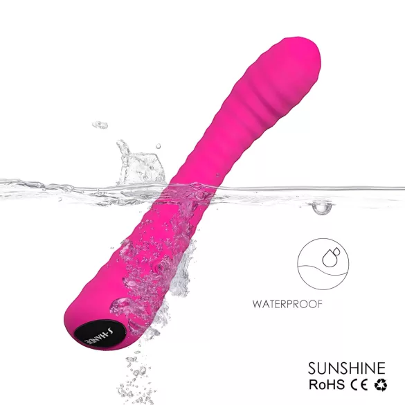 Sex HD Sunshine - G-punktsvibrator - genopladelig, rillet - pink
