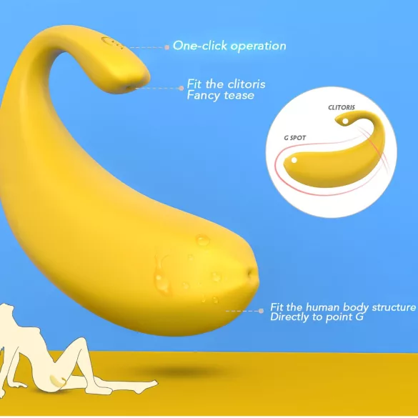 Sex HD - bærbart app‑styret vibrerende æg (gul)