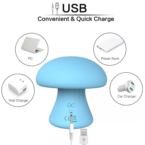 Magic Mushroom - genopladelig ansigtsmassager (blå)