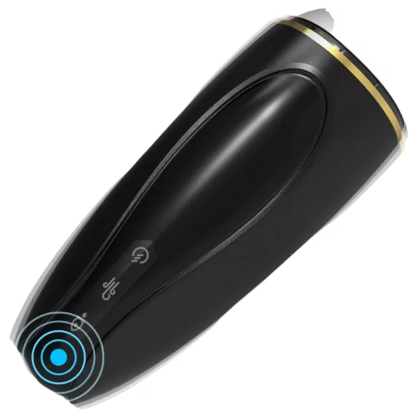 Sex HD Hawk - masturbator med vibration og sug - genopladelig - sort/hvid